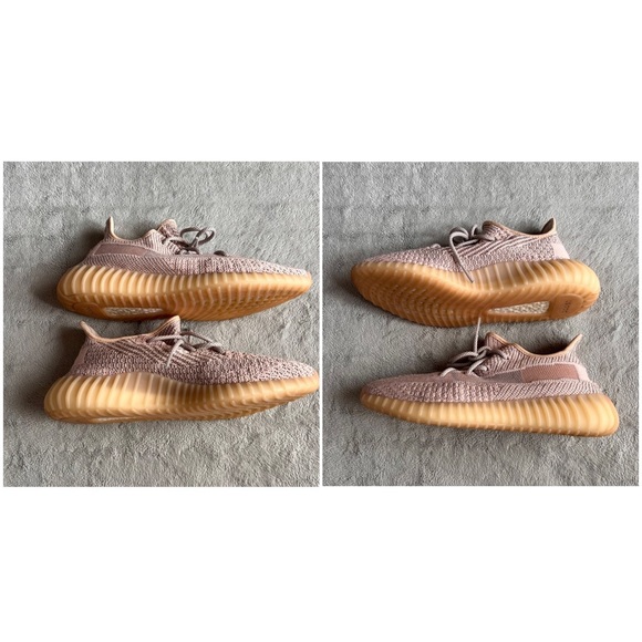 Yeezy Adidas Boost 350 V2 Knit Lace-Up Sneaker Synth Reflective Cream Pink 9.5 - Picture 5 of 16